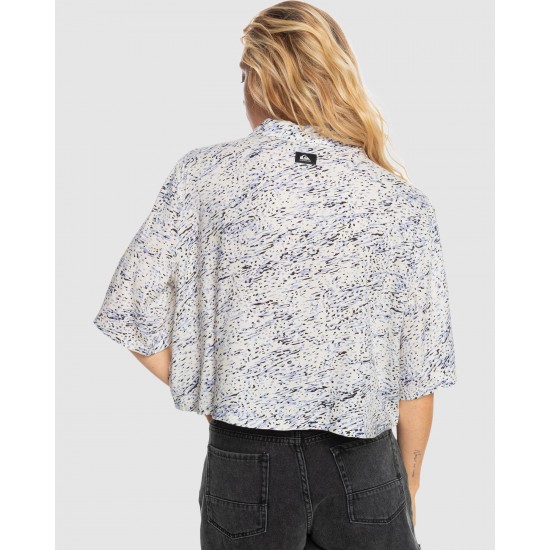Quiksilver Outlet Womens Wild Nature Cropped Short Sleeve Shirt
