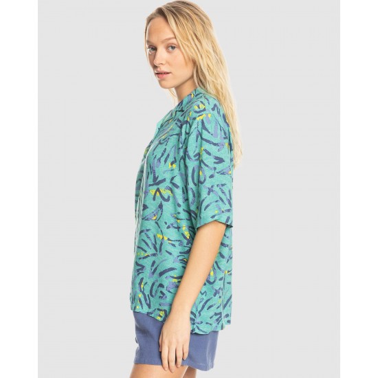 Quiksilver Outlet Womens Dad Heritage Short Sleeve Shirt