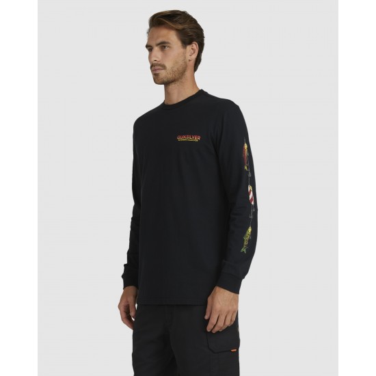 Quiksilver Outlet Mens Lured In Long Sleeve T Shirt