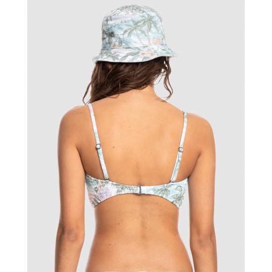 Quiksilver Sale Womens Smocked All Over Print Bandeau Bikini Top