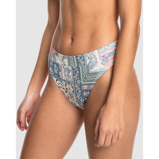 Quiksilver Outlet Classic Band High Waisted Bikini Bottoms For Women