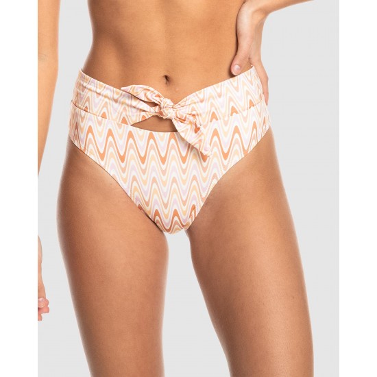 Quiksilver Outlet Classic Tie High Waisted Bikini Bottoms For Women