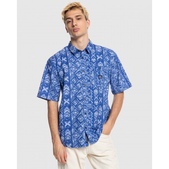 Quiksilver Sale Mens Cross Waves Short Sleeve Shirt