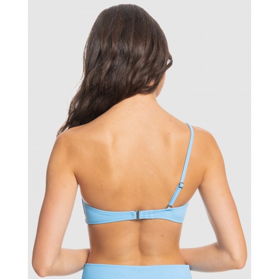 Quiksilver Online Womens Classic Rib Recycled One Shoulder Bikini Top