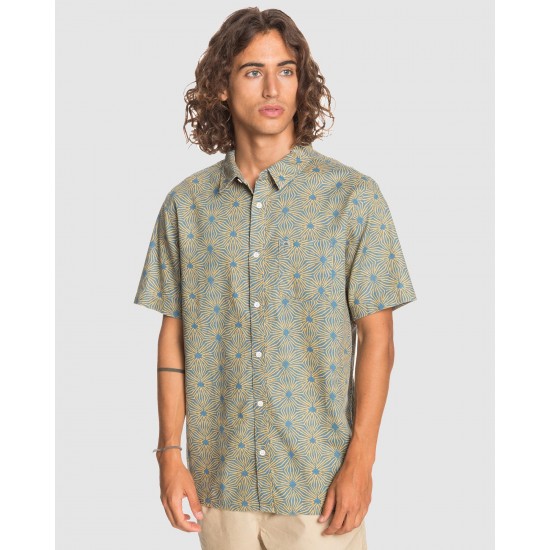 Quiksilver Outlet Mens Starflower Geo Short Sleeve Shirt