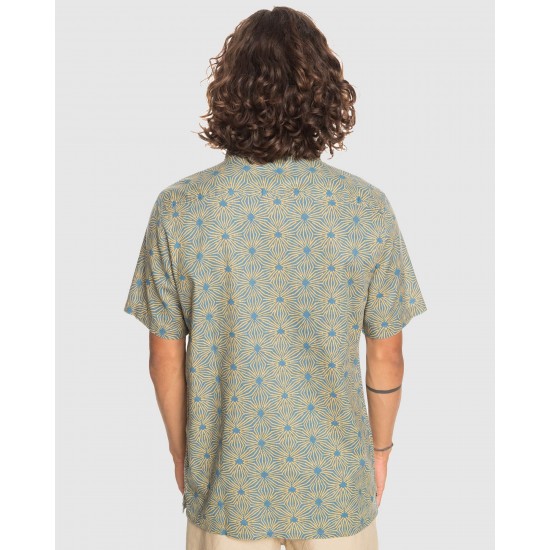 Quiksilver Outlet Mens Starflower Geo Short Sleeve Shirt