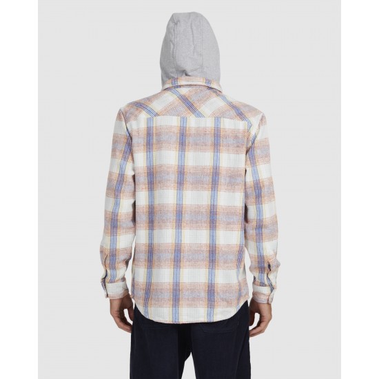 Quiksilver Sale Mens Chain Rails Long Sleeve Hooded Shirt