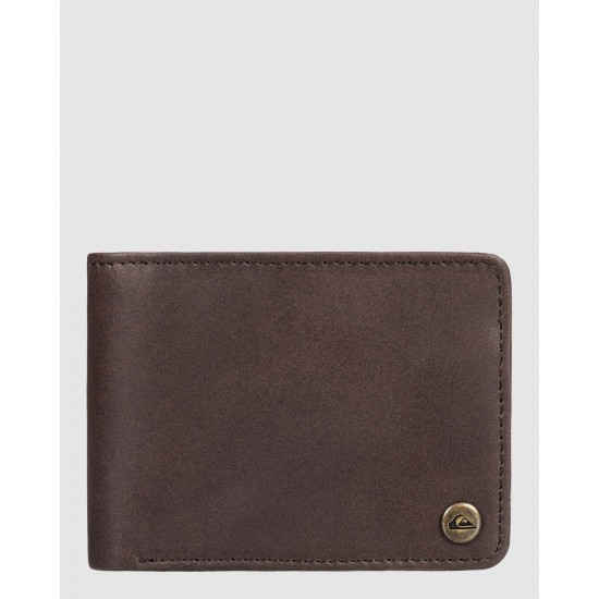 Quiksilver Outlet Mac Tri Fold Leather Wallet