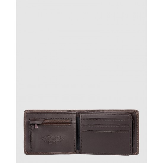 Quiksilver Outlet Mac Tri Fold Leather Wallet
